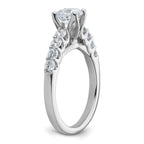 14k White Gold 1/2 carat Lab Grown Diamond VS/SI+ G+ Semi Mount Peg Set Engagement Ring