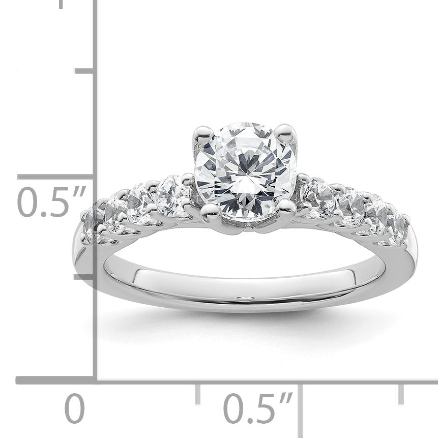 14k White Gold 1/2 carat Lab Grown Diamond VS/SI+ G+ Semi Mount Peg Set Engagement Ring