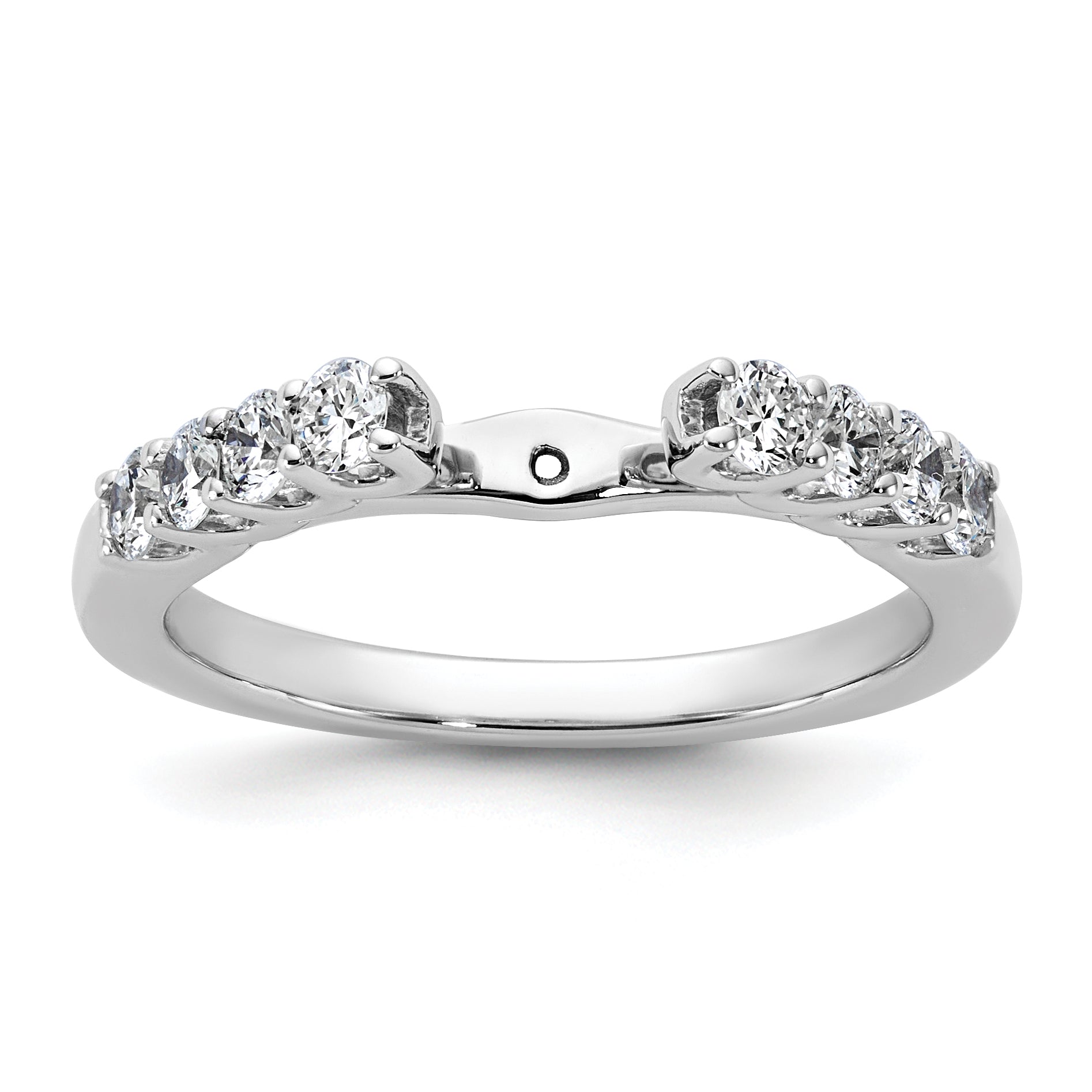 14k White Gold 1/2 carat Lab Grown Diamond VS/SI+ G+ Semi Mount Peg Set Engagement Ring Main image