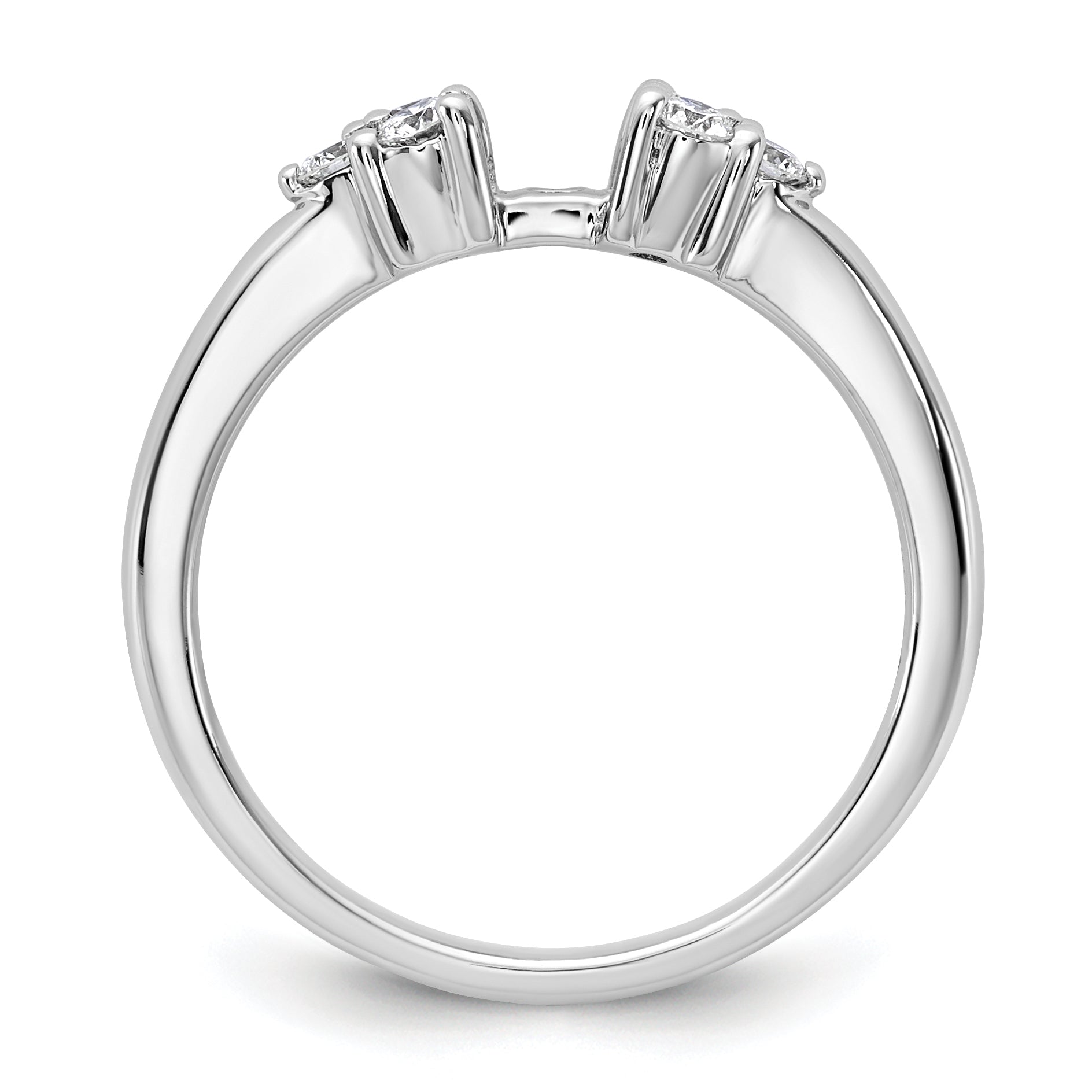 14k White Gold 1/4 carat Lab Grown Diamond VS/SI+ G+ Semi-Mount Peg Set Engagement Ring Secondary image
