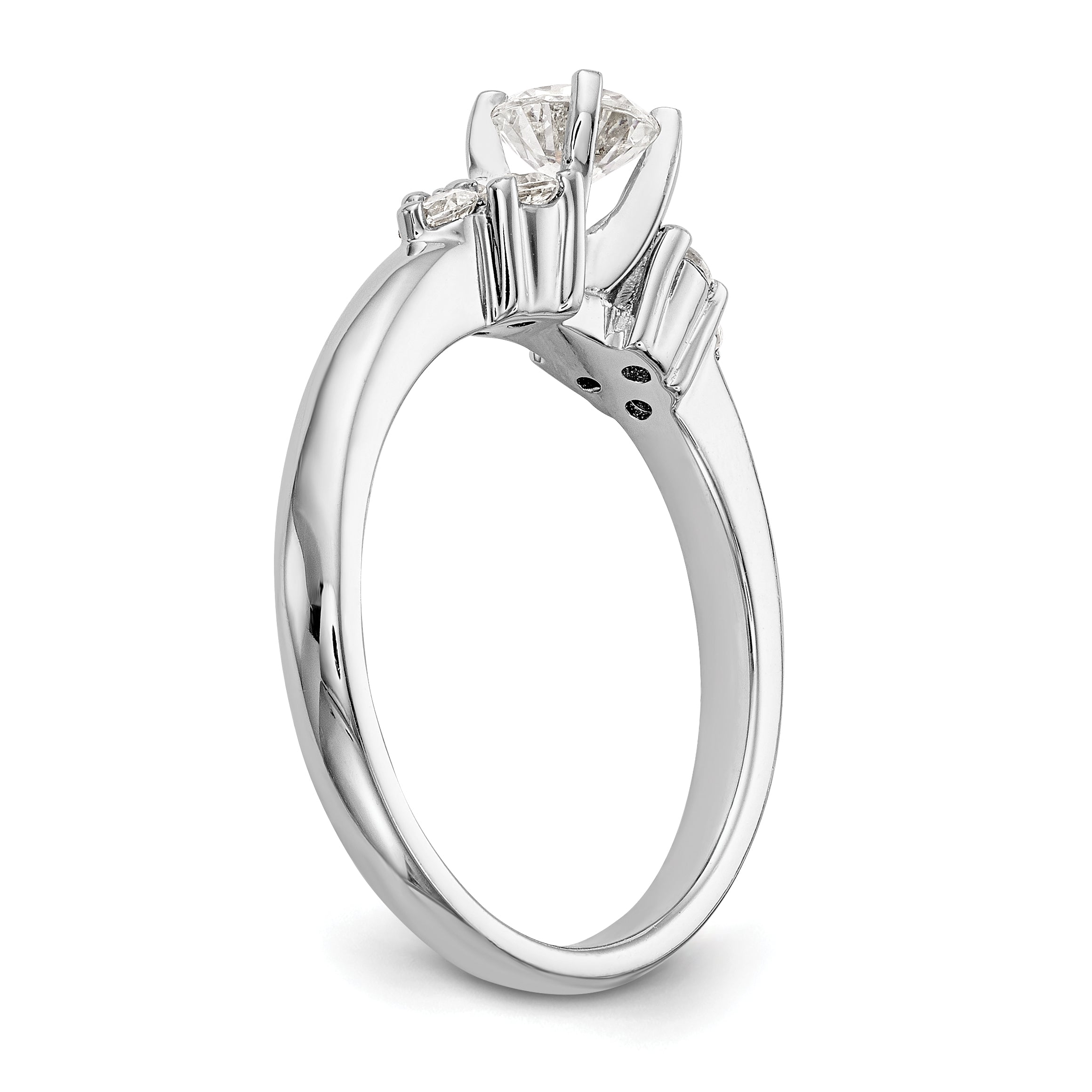 14k White Gold 1/4 carat Lab Grown Diamond VS/SI+ G+ Semi-Mount Peg Set Engagement Ring