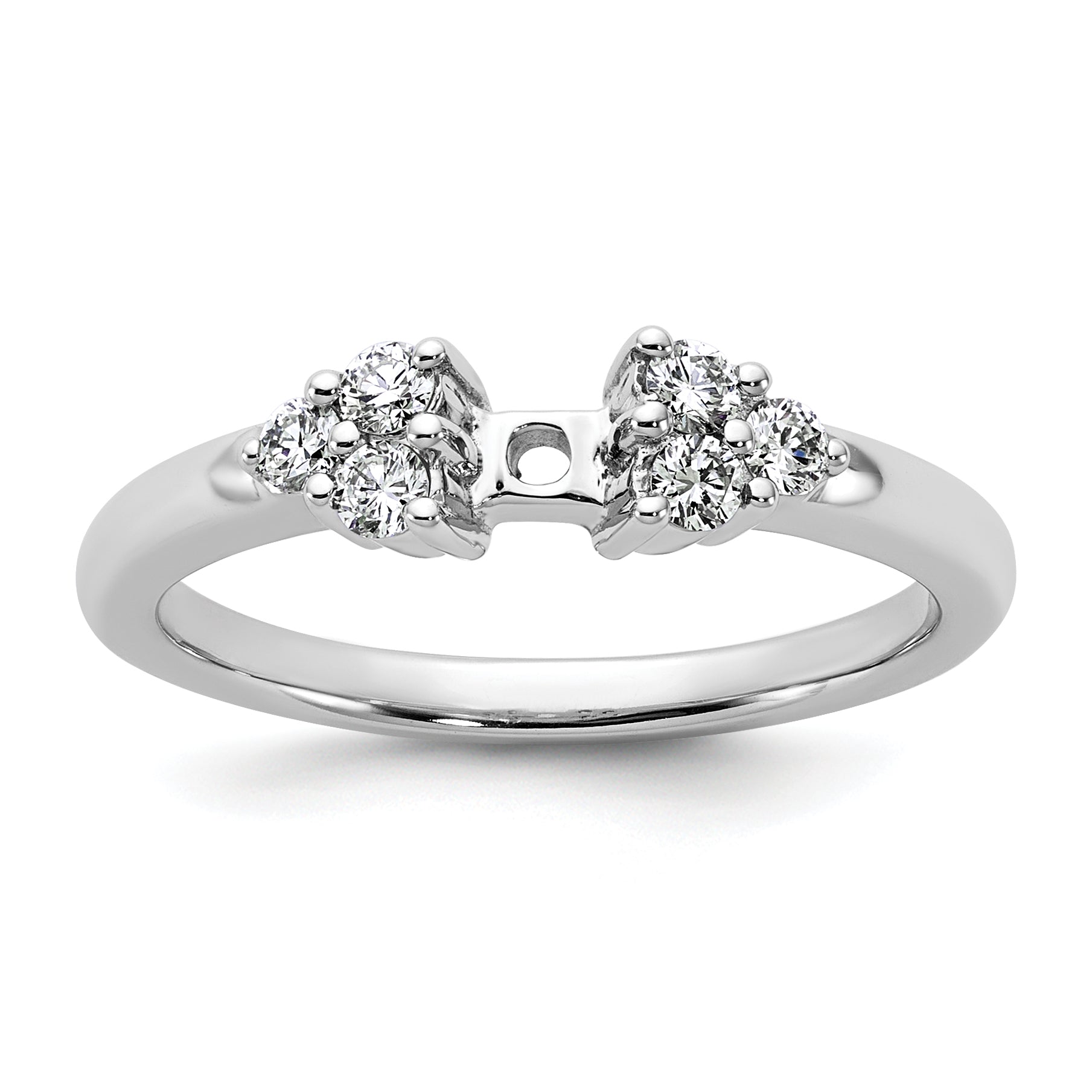 14k White Gold 1/4 carat Lab Grown Diamond VS/SI+ G+ Semi-Mount Peg Set Engagement Ring Main image
