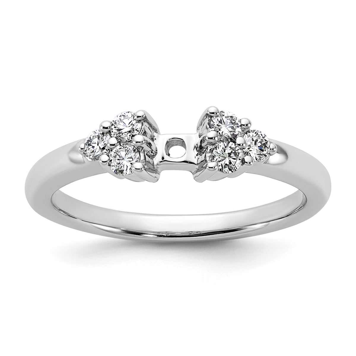 14k White Gold 1/4 carat Lab Grown Diamond VS/SI+ G+ Semi-Mount Peg Set Engagement Ring