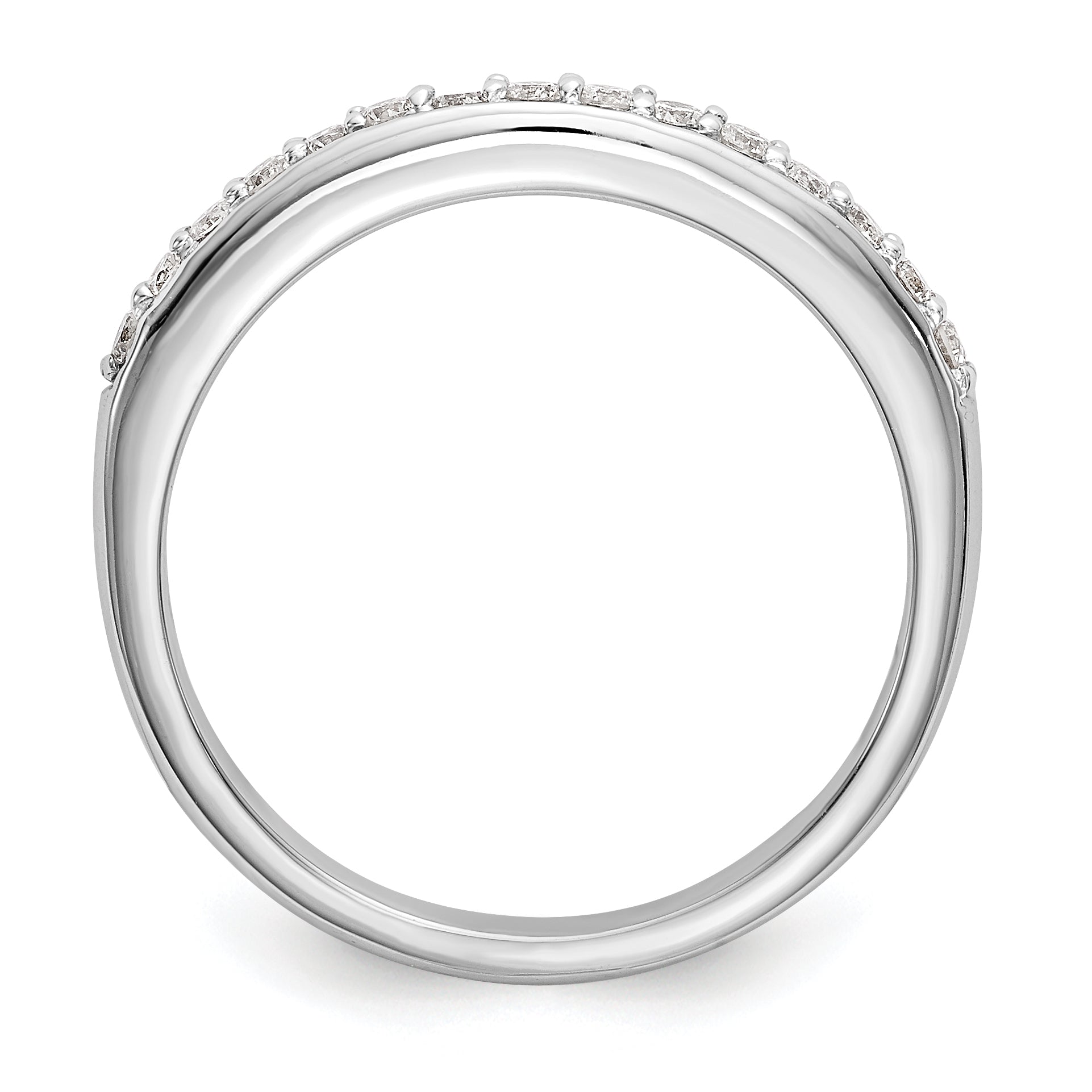 14k White Gold 1/4 carat Lab Grown Diamond VS/SI+ G+ Complete Wedding Band Secondary image