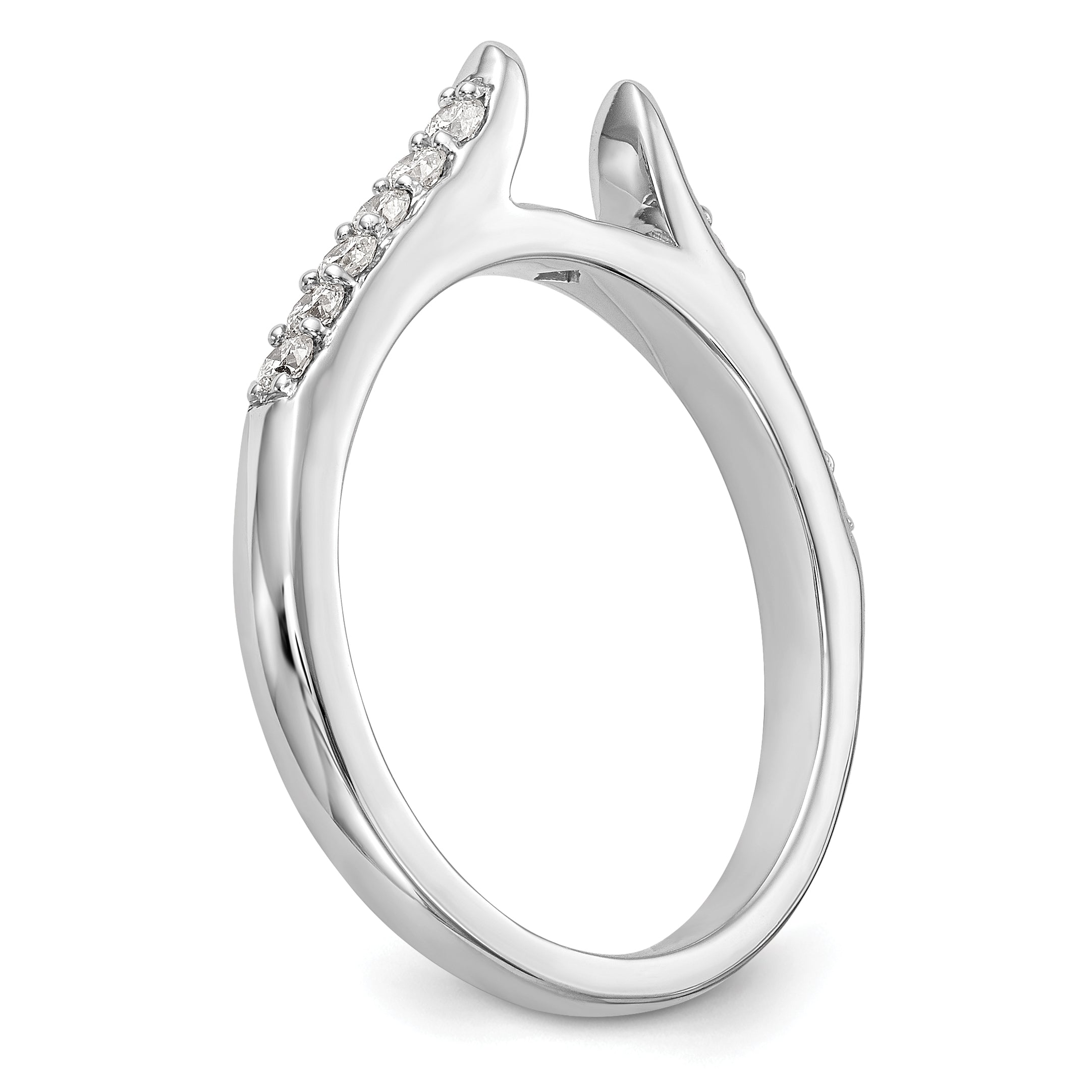 14k White Gold 1/4 carat Lab Grown Diamond VS/SI+ G+ Semi Mount Peg Set Engagement Ring