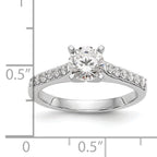 14k White Gold 1/4 carat Lab Grown Diamond VS/SI+ G+ Semi Mount Peg Set Engagement Ring