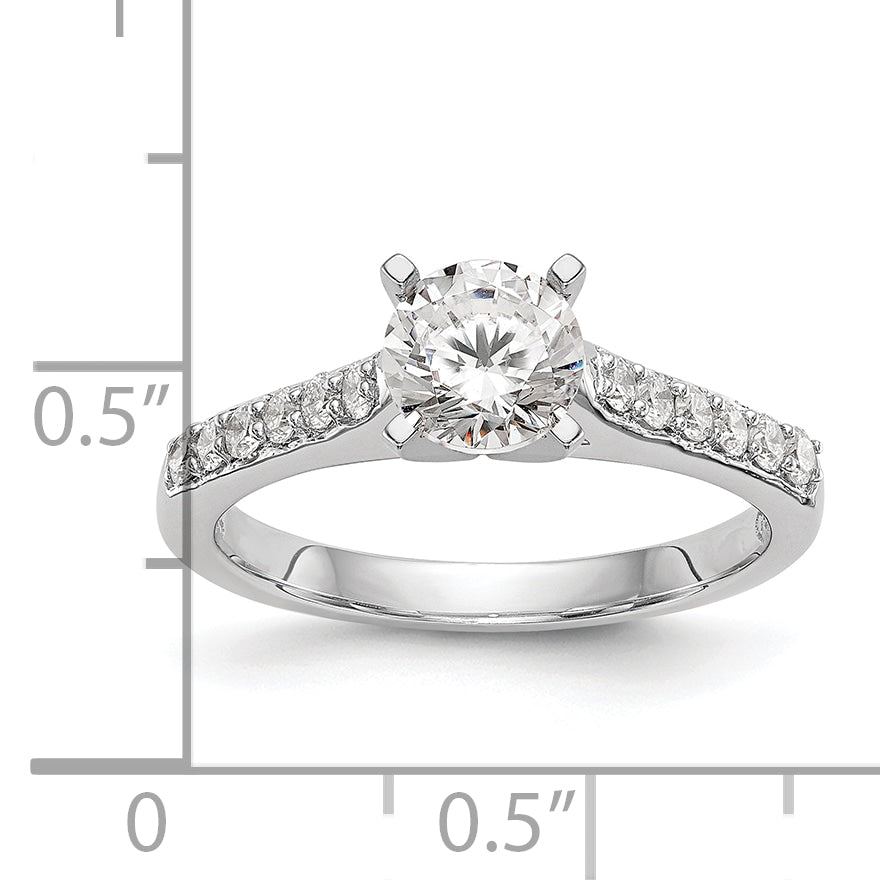 14k White Gold 1/4 carat Lab Grown Diamond VS/SI+ G+ Semi Mount Peg Set Engagement Ring