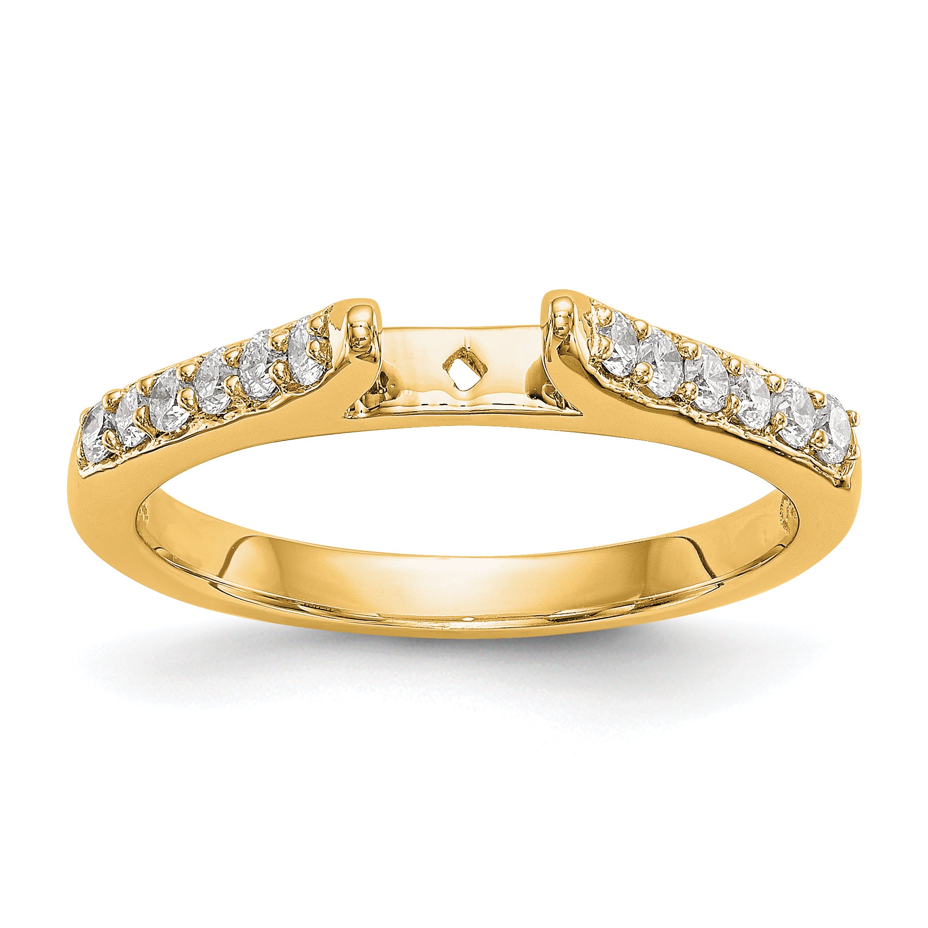 14k Two Tone 1/4 carat Lab Grown Diamond VS/SI+ G+ Semi Mount Peg Set Engagement Ring