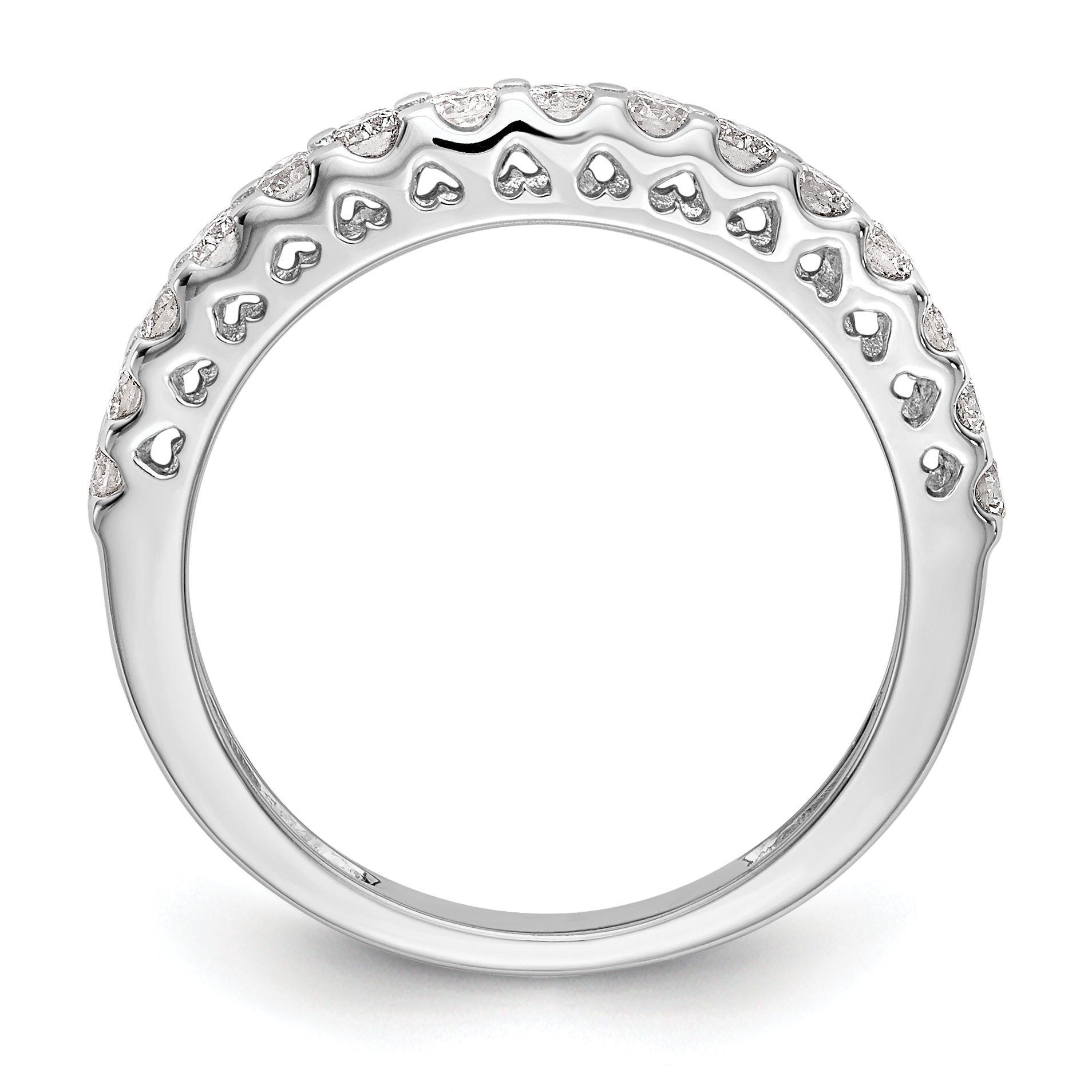 14k White Gold 1/2 carat Lab Grown Diamond VS/SI+ G+ Complete Wedding Band Secondary image