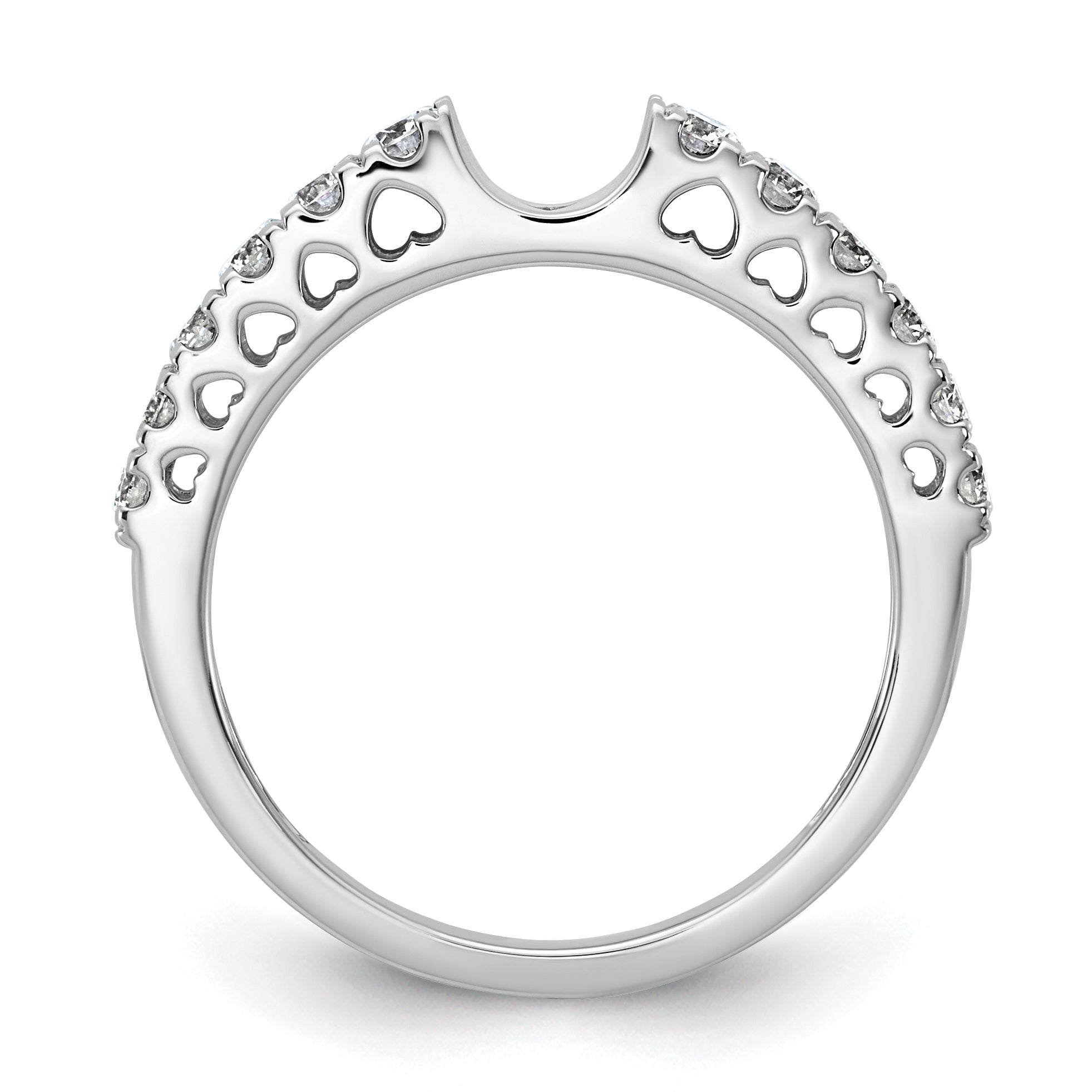 14k White Gold 1/2 carat Lab Grown Diamond VS/SI+ G+ Semi Mount Peg Set Engagement Ring Secondary image