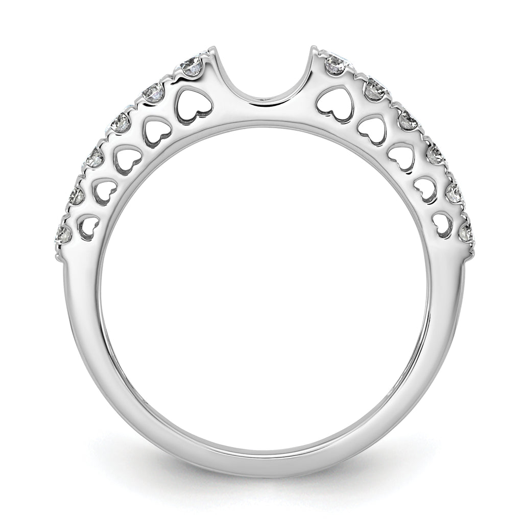 14k White Gold 1/2 carat Lab Grown Diamond VS/SI+ G+ Semi Mount Peg Set Engagement Ring