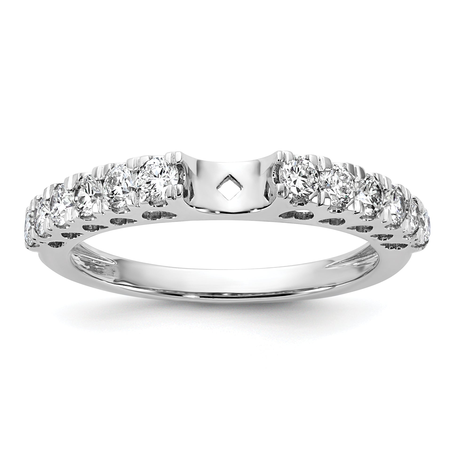 14k White Gold 1/2 carat Lab Grown Diamond VS/SI+ G+ Semi Mount Peg Set Engagement Ring Main image