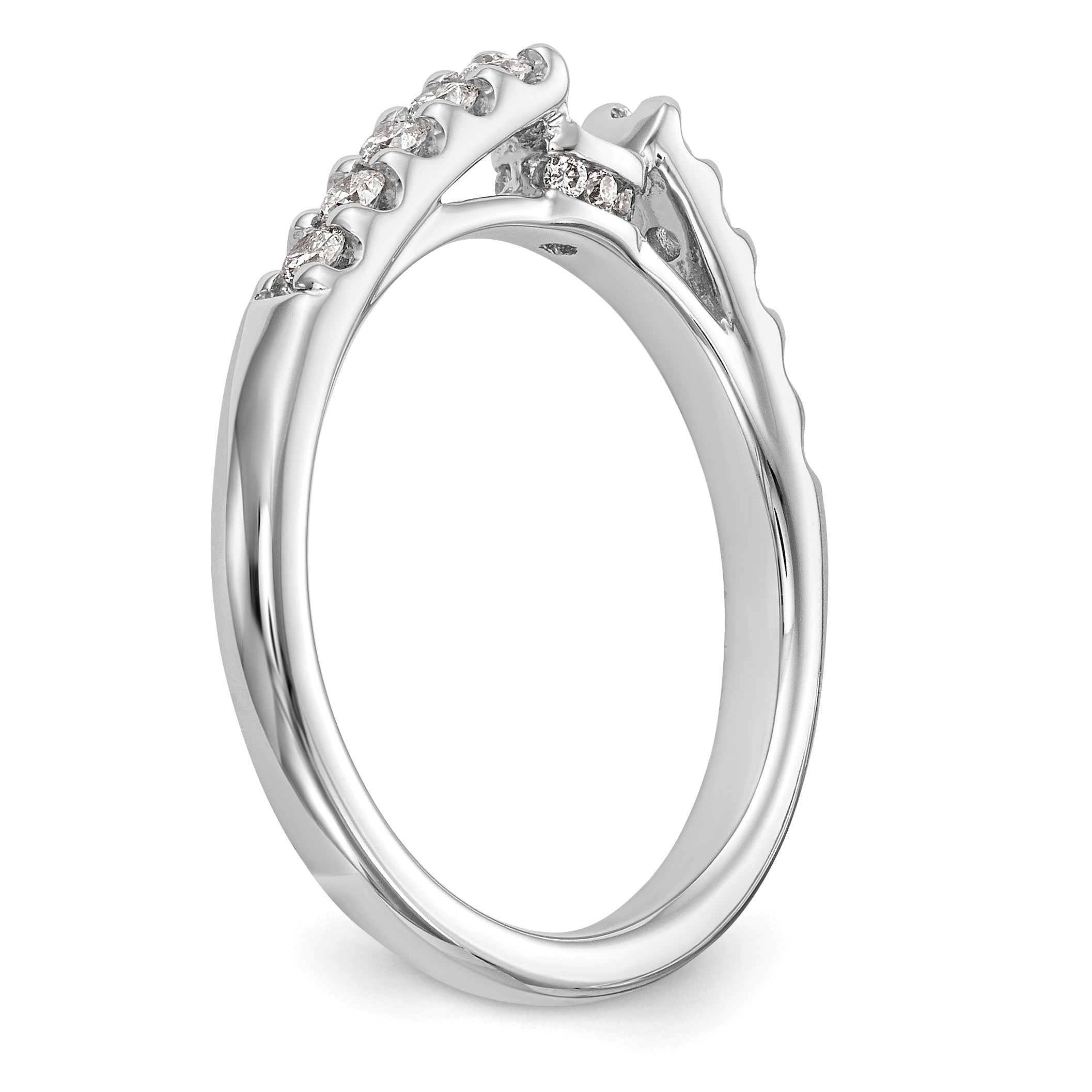 14k White Gold 1/3 carat Lab Grown Diamond VS/SI+ G+ Semi Mount Peg Set Engagement Ring