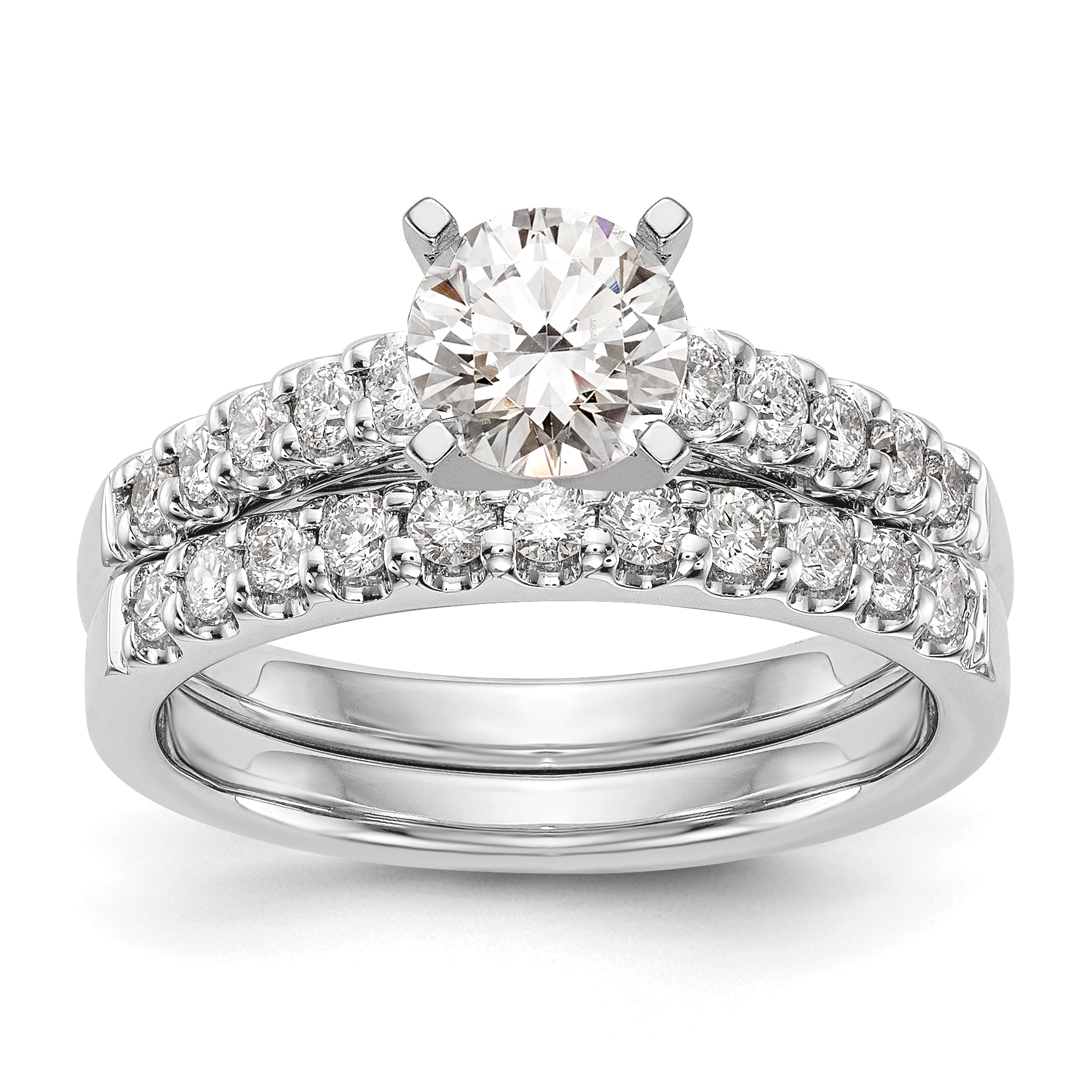 14k White Gold 1/3 carat Lab Grown Diamond VS/SI+ G+ Semi Mount Peg Set Engagement Ring