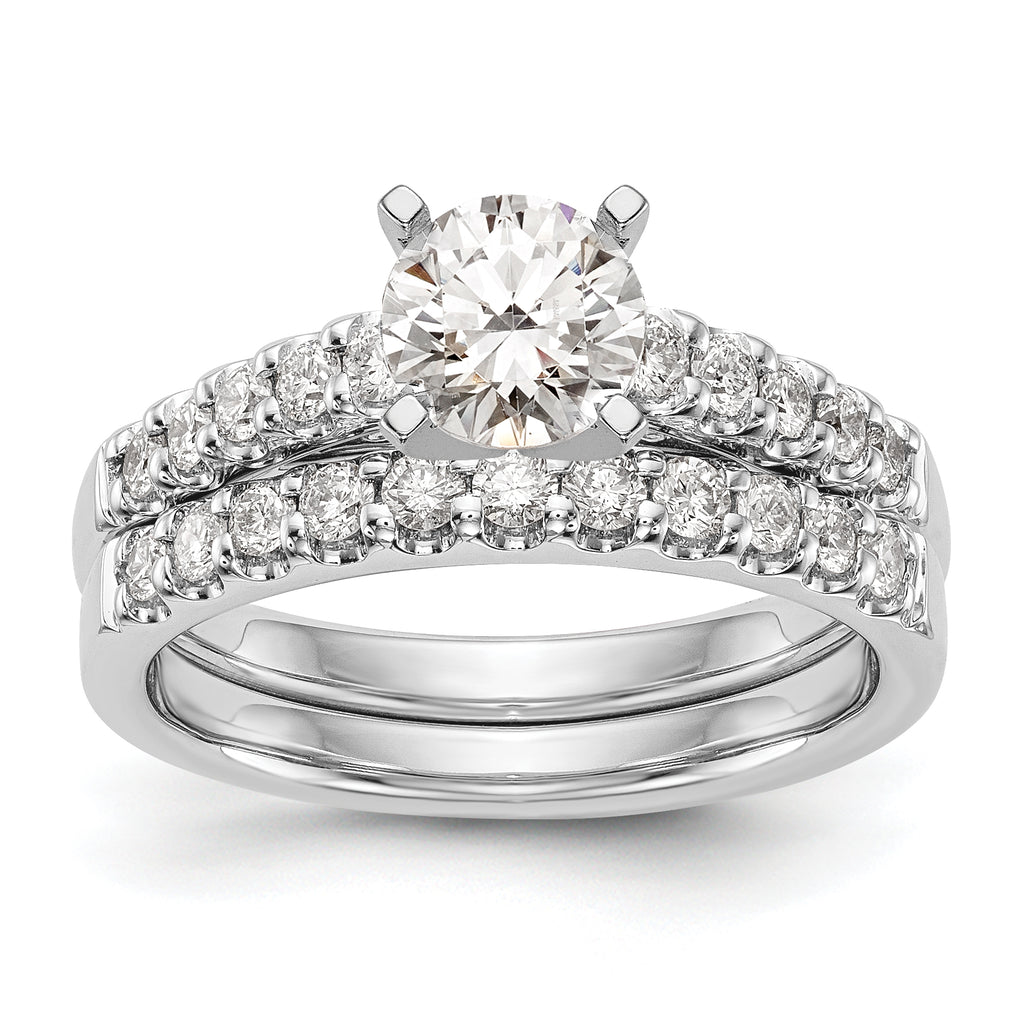 14k White Gold 1/3 carat Lab Grown Diamond VS/SI+ G+ Semi Mount Peg Set Engagement Ring