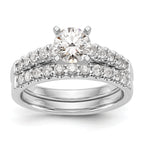 14k White Gold 1/3 carat Lab Grown Diamond VS/SI+ G+ Semi Mount Peg Set Engagement Ring
