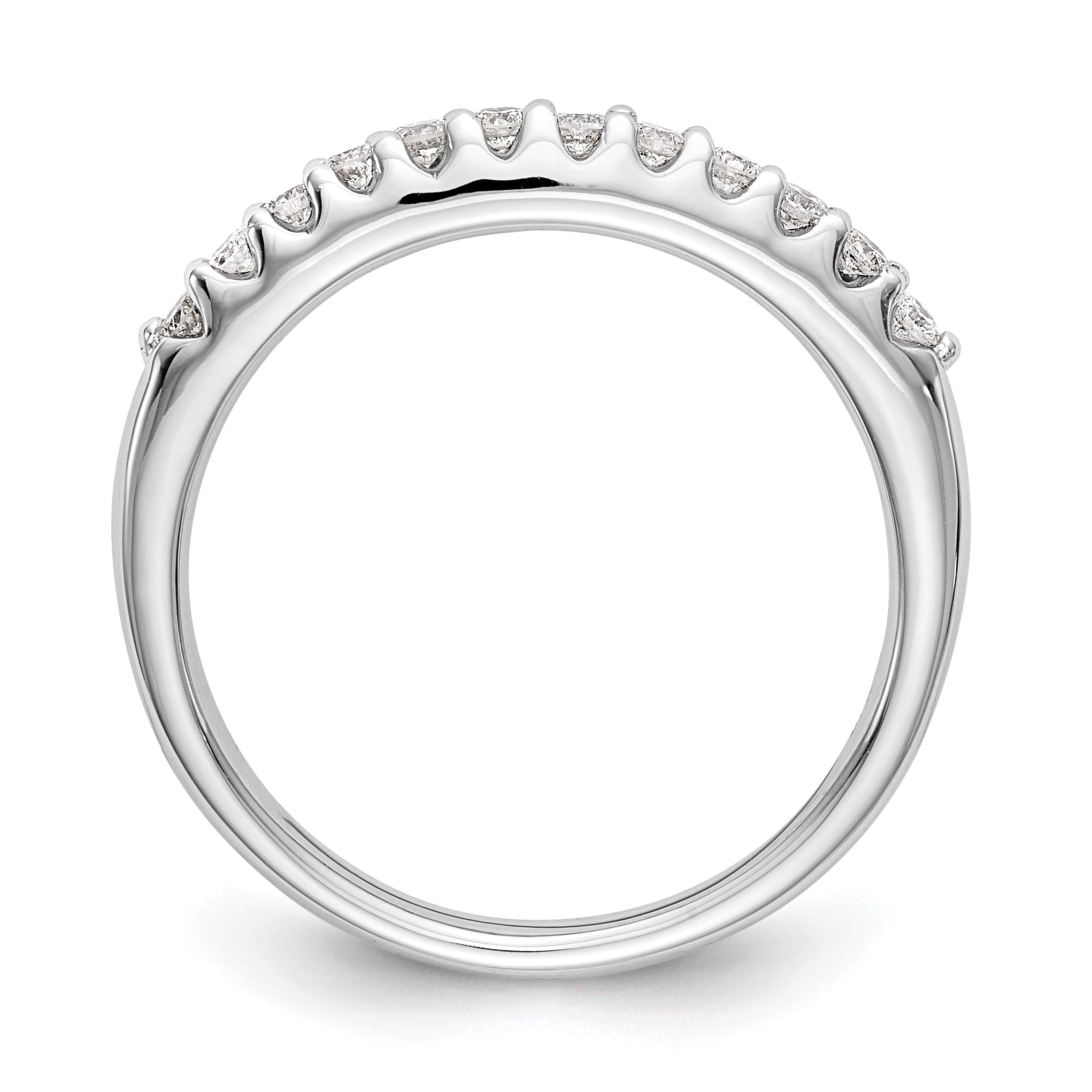 14k White Gold 1/4 carat Diamond Complete Wedding Band Secondary image