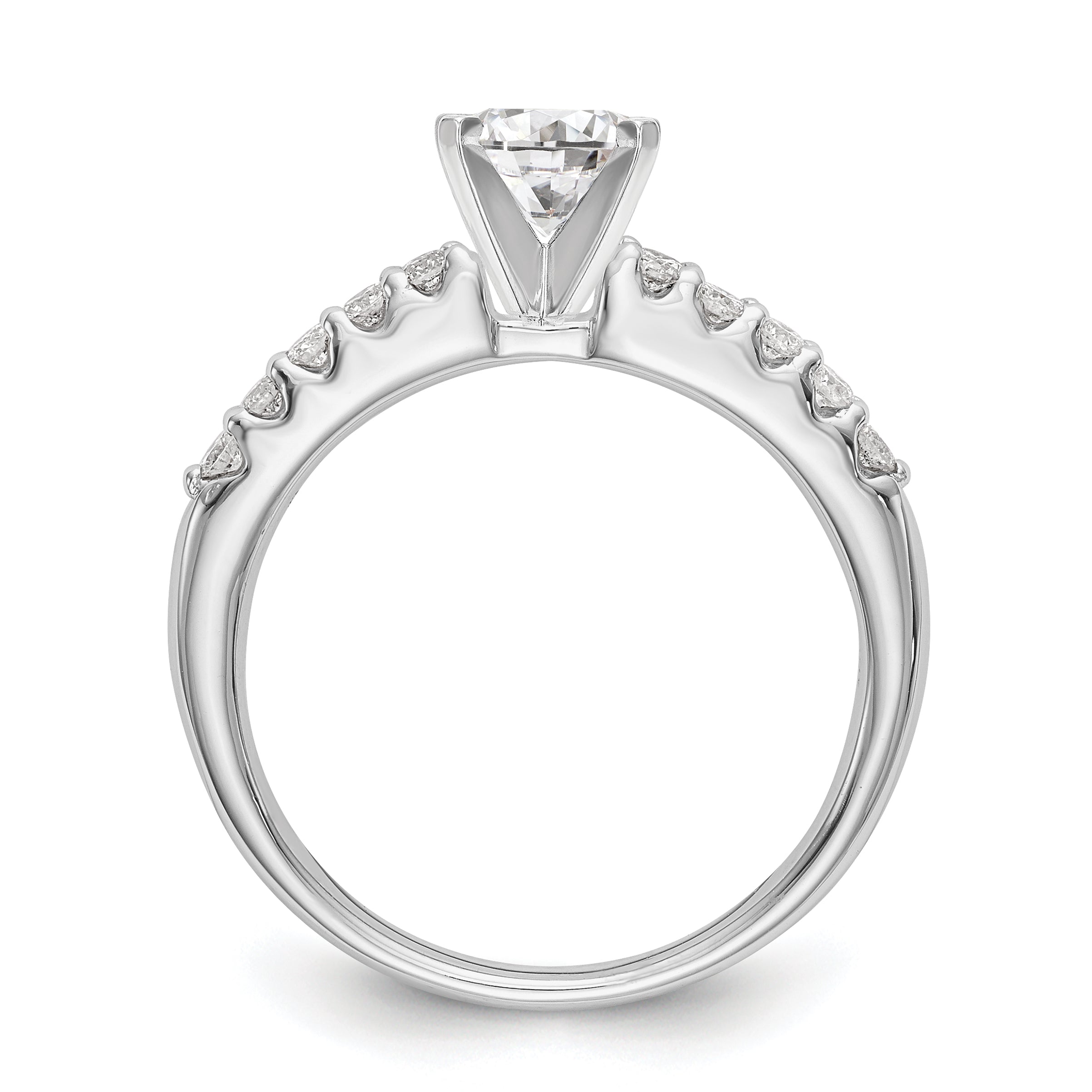 14k White Gold 1/4 carat Lab Grown Diamond VS/SI+ G+ Semi Mount Peg Set Engagement Ring Secondary image