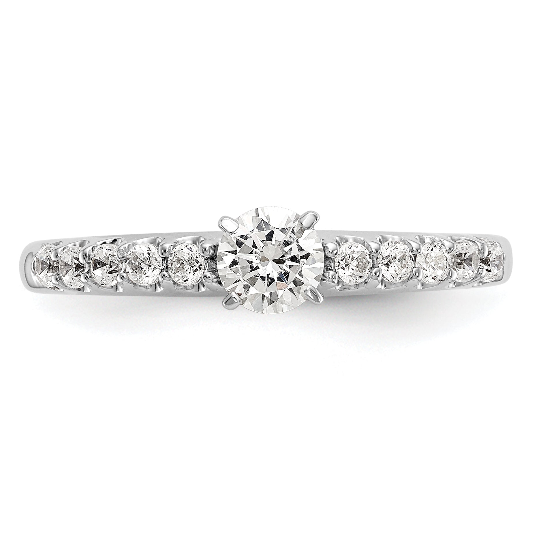 14k White Gold 1/4 carat Lab Grown Diamond VS/SI+ G+ Semi Mount Peg Set Engagement Ring
