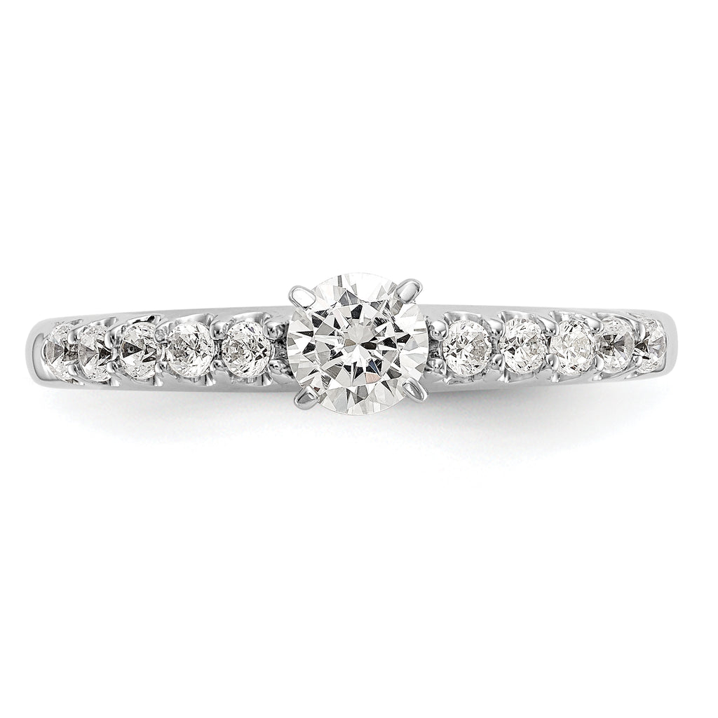 14k White Gold 1/4 carat Lab Grown Diamond VS/SI+ G+ Semi Mount Peg Set Engagement Ring