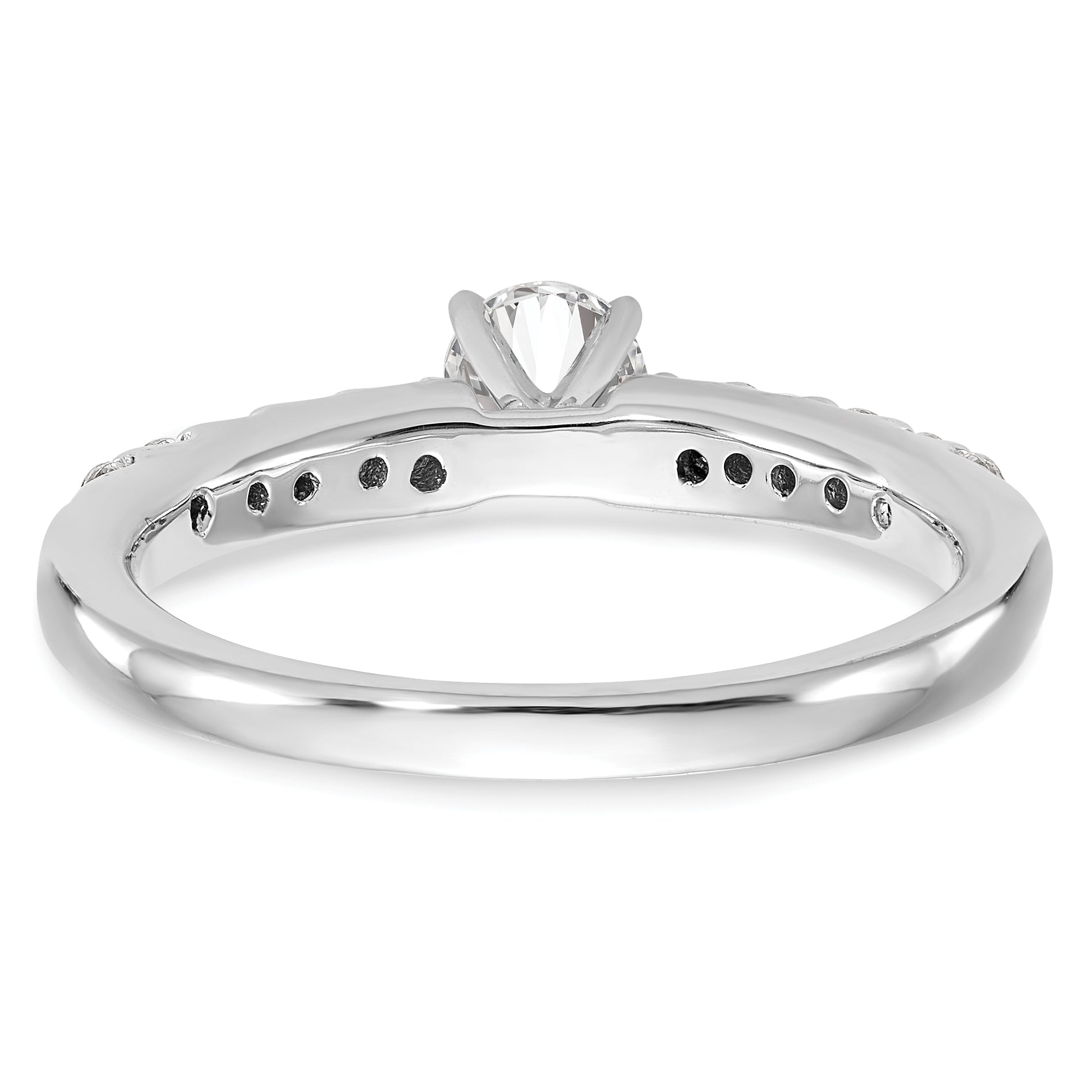 14k White Gold 1/4 carat Lab Grown Diamond VS/SI+ G+ Semi Mount Peg Set Engagement Ring