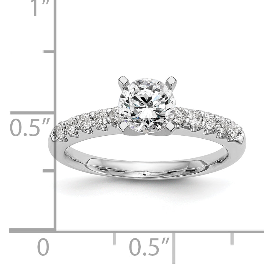 14k White Gold 1/4 carat Lab Grown Diamond VS/SI+ G+ Semi Mount Peg Set Engagement Ring