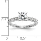 14k White Gold 1/4 carat Lab Grown Diamond VS/SI+ G+ Semi Mount Peg Set Engagement Ring