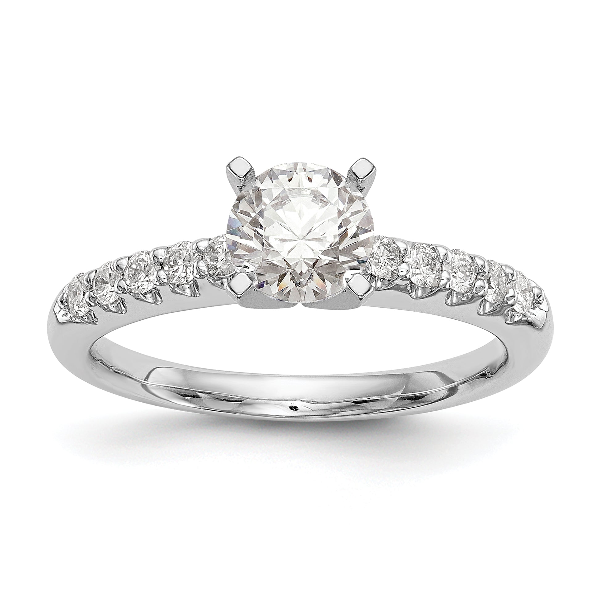 14k White Gold 1/4 carat Lab Grown Diamond VS/SI+ G+ Semi Mount Peg Set Engagement Ring Main image