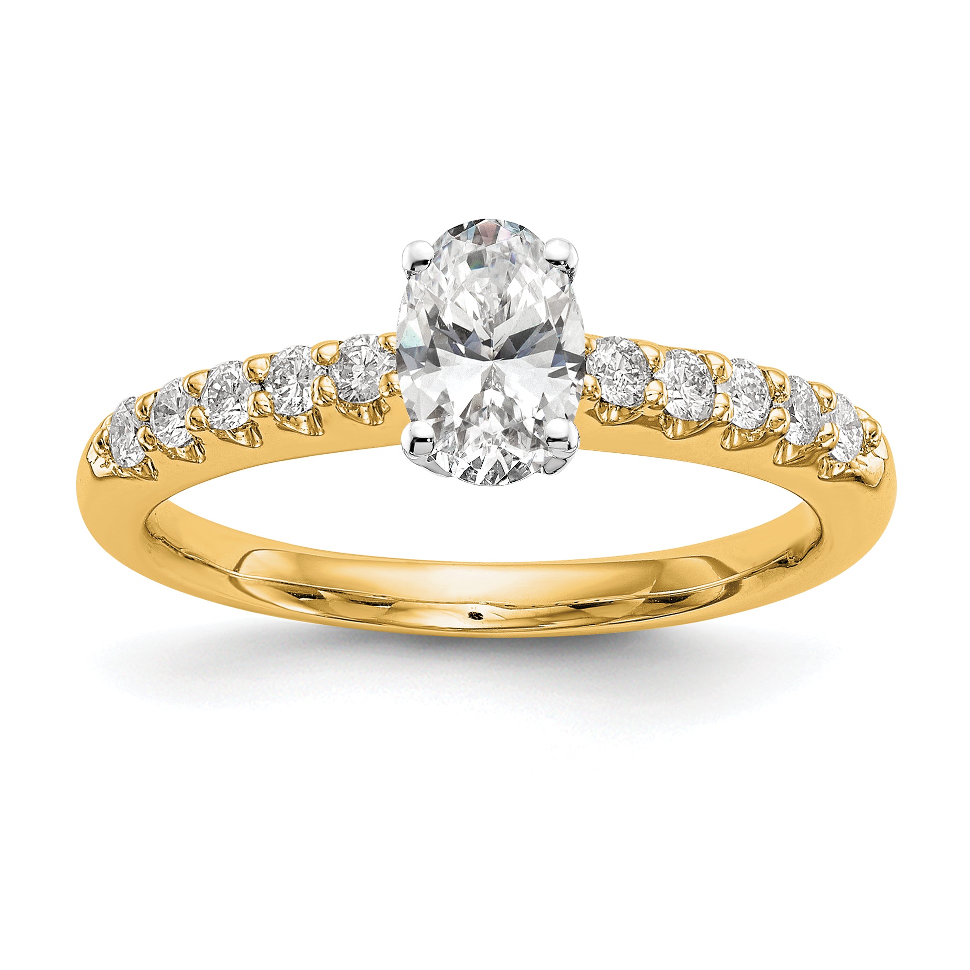 14k Two Tone 1/4 carat Lab Grown Diamond VS/SI+ G+ Semi Mount Peg Set Engagement Ring