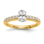 14k Two Tone 1/4 carat Lab Grown Diamond VS/SI+ G+ Semi Mount Peg Set Engagement Ring