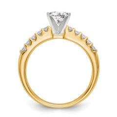14k Two Tone 1/4 carat Lab Grown Diamond VS/SI+ G+ Semi Mount Peg Set Engagement Ring