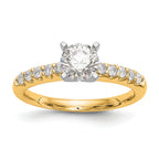 14k Two Tone 1/4 carat Lab Grown Diamond VS/SI+ G+ Semi Mount Peg Set Engagement Ring