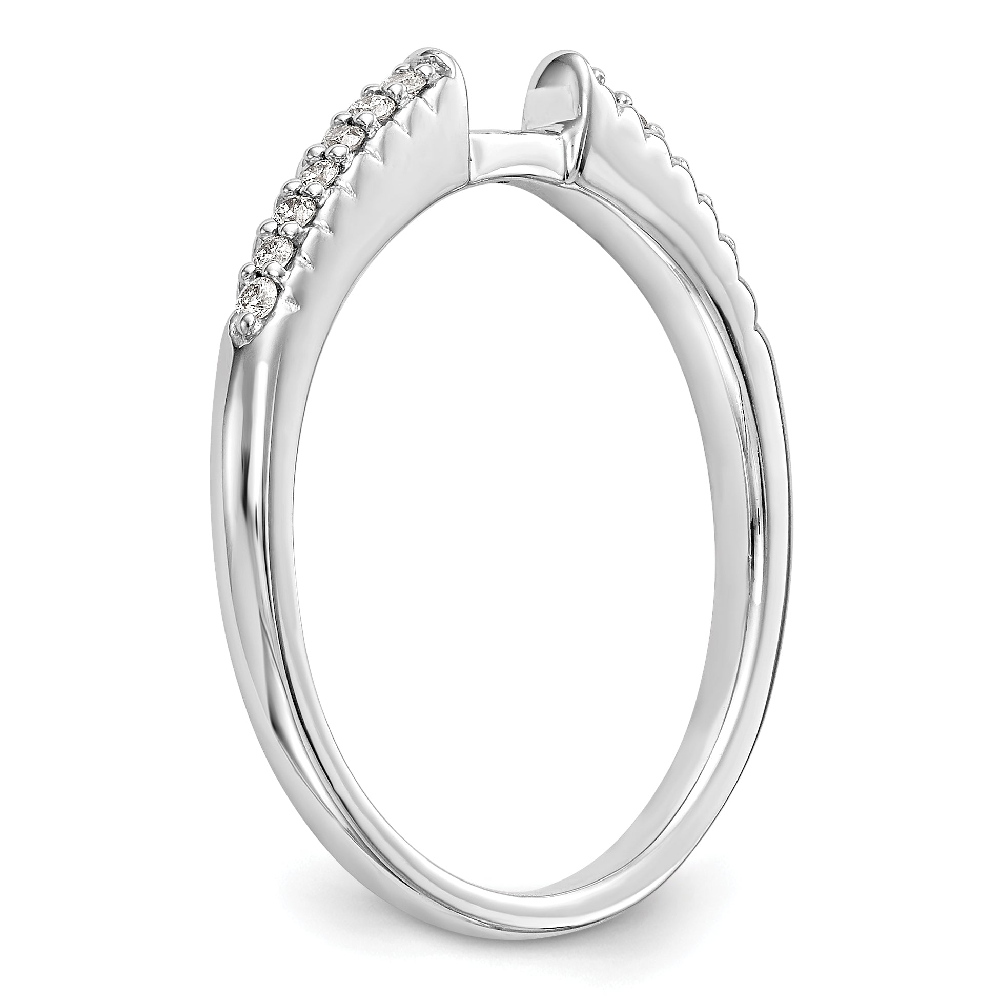 14K White Gold Peg Set 1/10 carat Diamond Semi-mount Engagement Ring