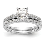 14K White Gold Peg Set 1/10 carat Diamond Semi-mount Engagement Ring