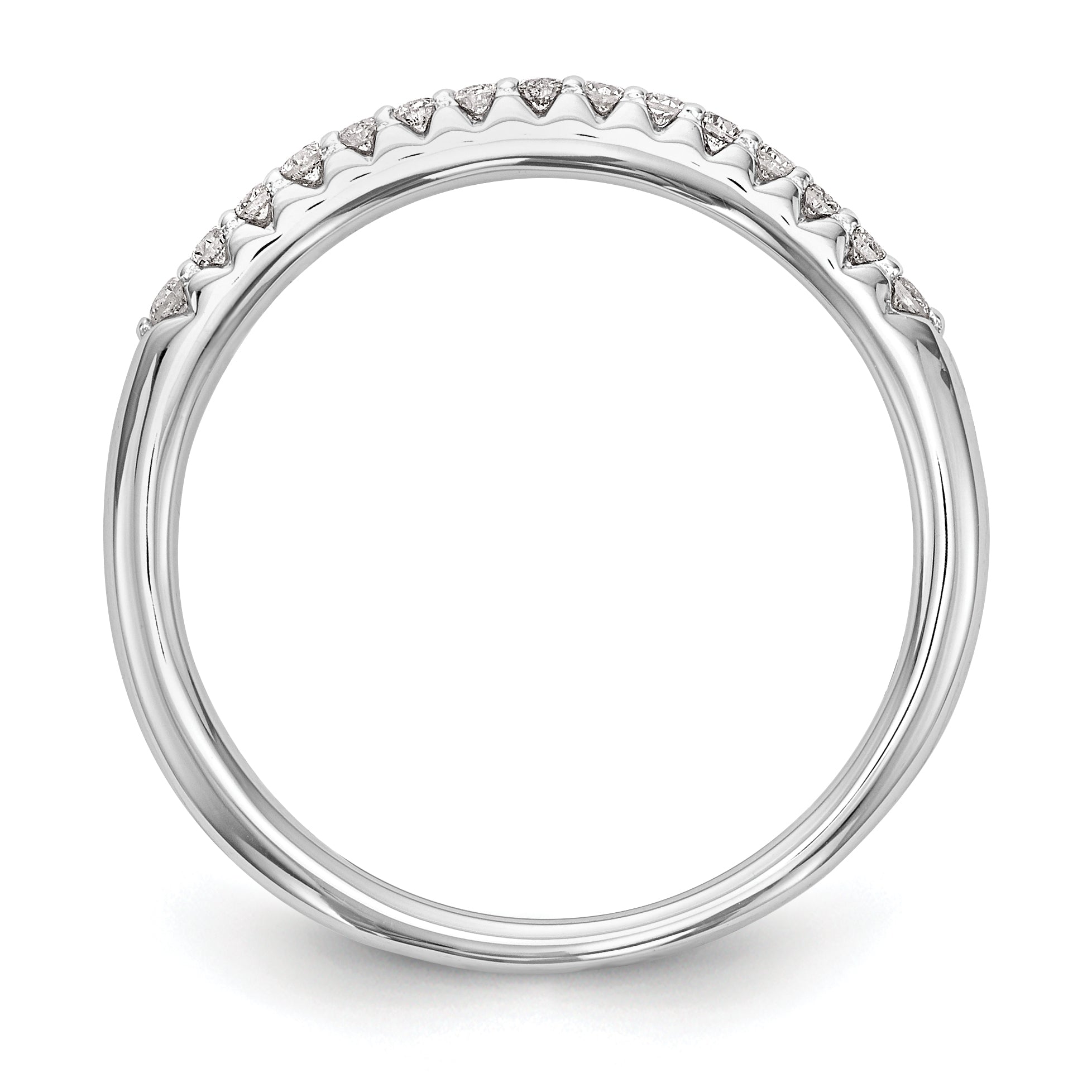 14k White Gold 1/6 carat Diamond Complete Wedding Band Secondary image