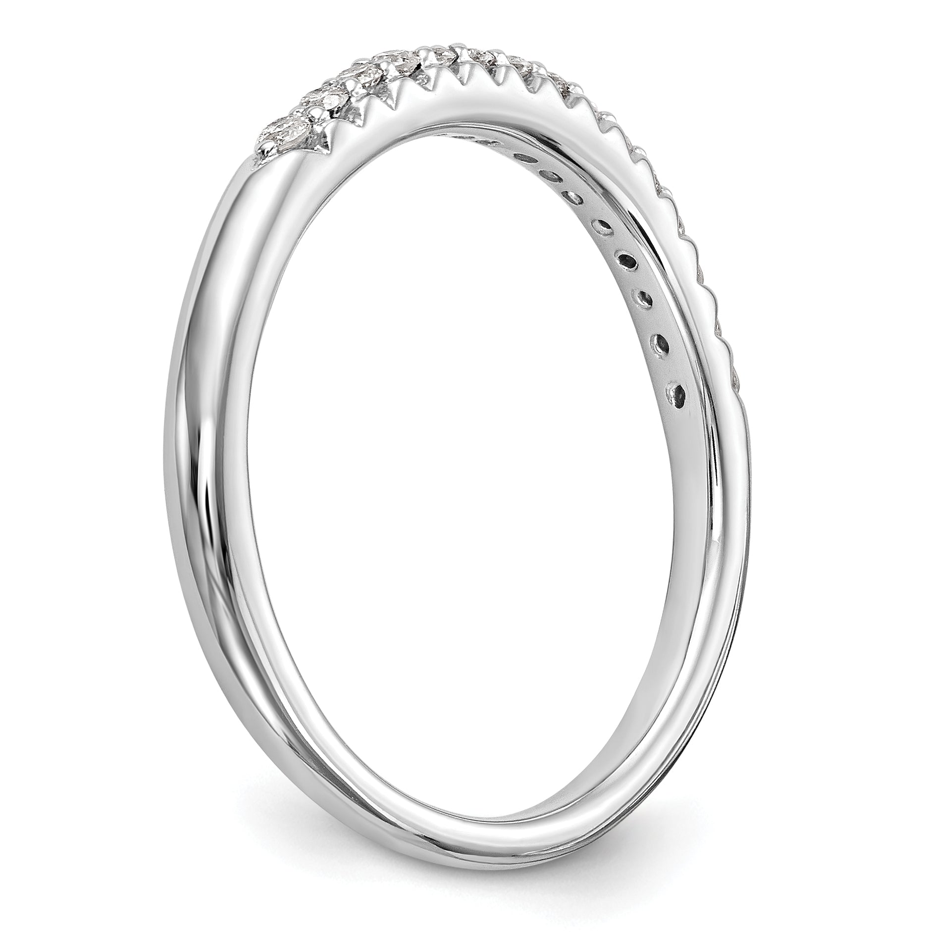 14k White Gold 1/6 carat Diamond Complete Wedding Band