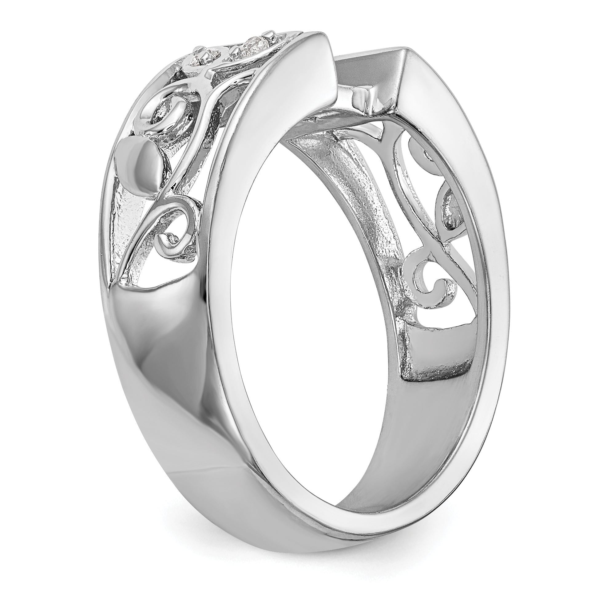 14k White Gold 1/20 carat Lab Grown Diamond VS/SI+ G+ Semi-Mount Pet Set Engagement Ring