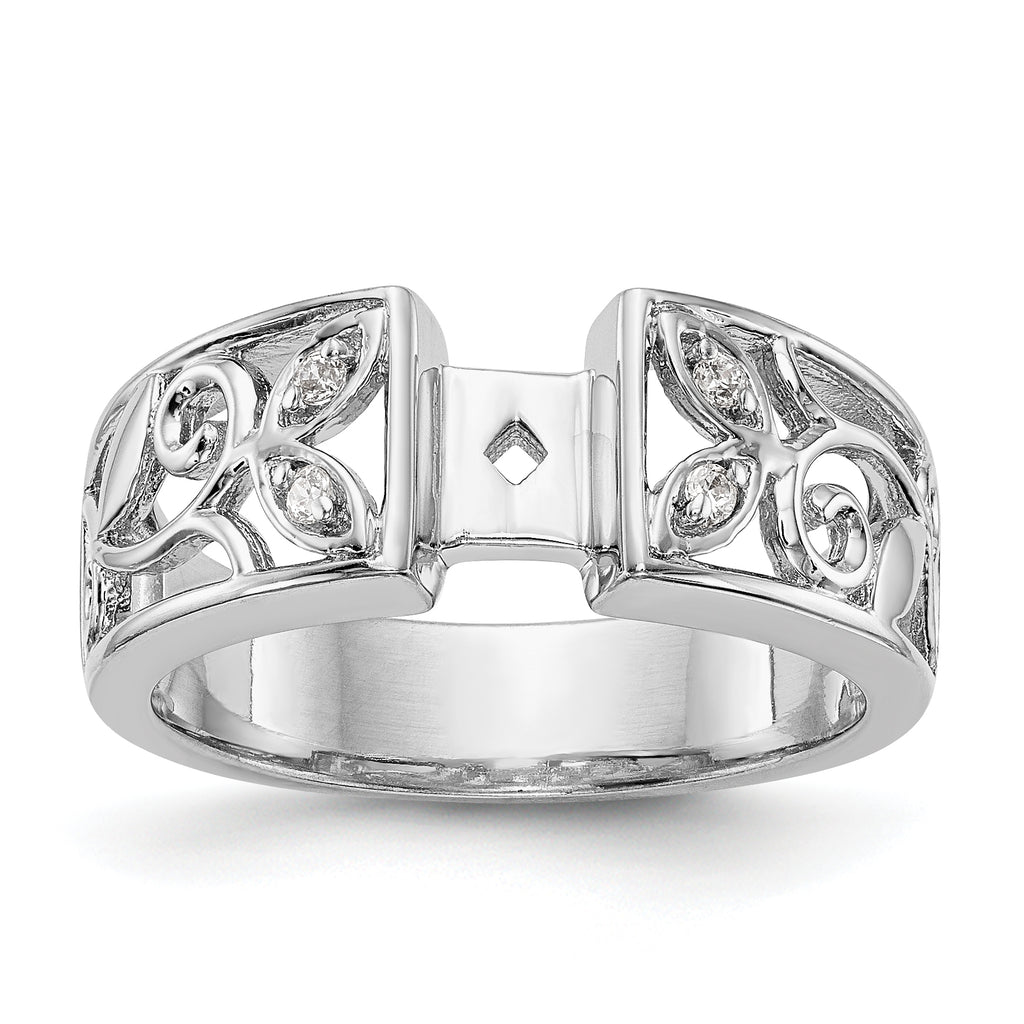 14k White Gold 1/20 carat Lab Grown Diamond VS/SI+ G+ Semi-Mount Pet Set Engagement Ring
