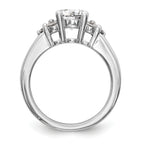 14k White Gold 3/4 carat Lab Grown Diamond VS/SI+ G+ 1 1/4 carat Center Round Semi Mount Channel Set Shared Prong Engagement Ring