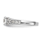 14k White Gold 3/4 carat Lab Grown Diamond VS/SI+ G+ 1 1/4 carat Center Round Semi Mount Channel Set Shared Prong Engagement Ring