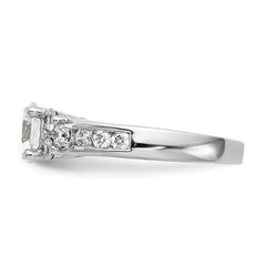 14k White Gold 3/4 carat Lab Grown Diamond VS/SI+ G+ 1 1/4 carat Center Round Semi Mount Channel Set Shared Prong Engagement Ring