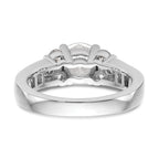 14k White Gold 3/4 carat Lab Grown Diamond VS/SI+ G+ 1 1/4 carat Center Round Semi Mount Channel Set Shared Prong Engagement Ring