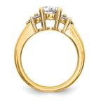 14k 3/4 carat Lab Grown Diamond VS/SI+ G+ 1 1/4 carat Center Round Semi Mount Channel Set Shared Prong Engagement Ring