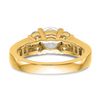 14k 3/4 carat Lab Grown Diamond VS/SI+ G+ 1 1/4 carat Center Round Semi Mount Channel Set Shared Prong Engagement Ring
