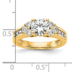 14k 3/4 carat Lab Grown Diamond VS/SI+ G+ 1 1/4 carat Center Round Semi Mount Channel Set Shared Prong Engagement Ring