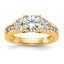 14k 3/4 carat Lab Grown Diamond VS/SI+ G+ 1 1/4 carat Center Round Semi Mount Channel Set Shared Prong Engagement Ring