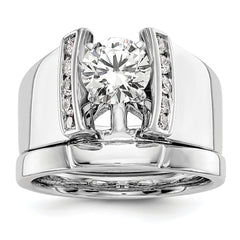 14k White Gold 1/4 carat Lab Grown Diamond VS/SI+ G+ Semi-Mount Peg Set Engagement Ring