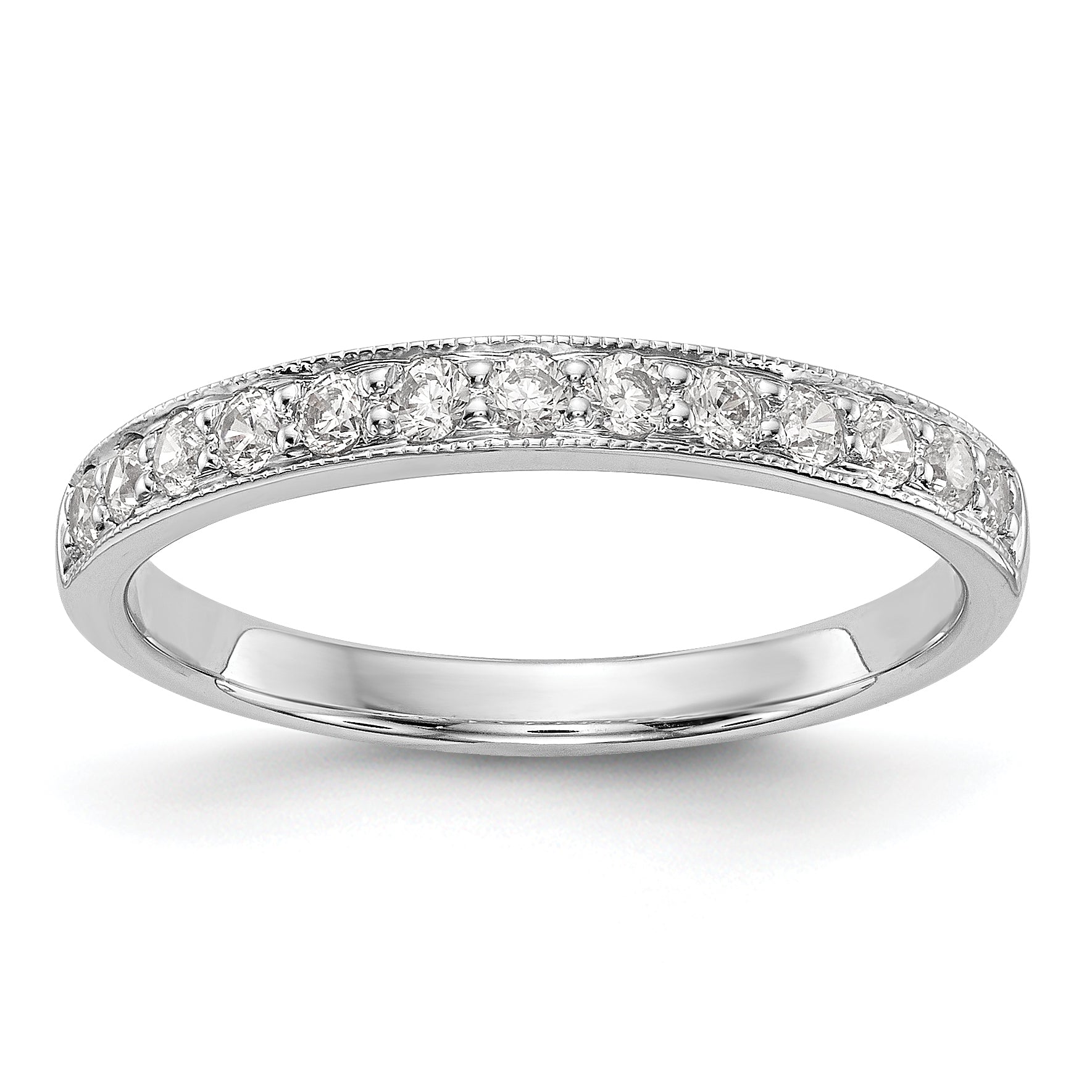 14k White Gold 1/3 carat Lab Grown Diamond VS/SI+ G+ Complete Wedding Band Main image