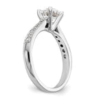 14k White Gold 1/4 carat Lab Grown Diamond VS/SI+ G+ 1 carat Center Round Semi Mount Engagement Ring