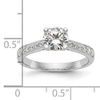 14k White Gold 1/4 carat Lab Grown Diamond VS/SI+ G+ 1 carat Center Round Semi Mount Engagement Ring